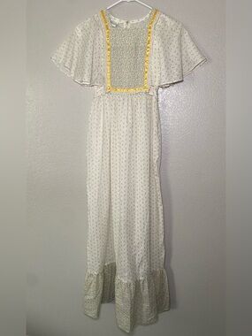 VTG  Prairie Girls Dress: Boho Floral Style, Size 14  Kate Greenway Maxi see thr